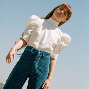 Maryam Nassir Zadeh Frau Blouse Top in White 4